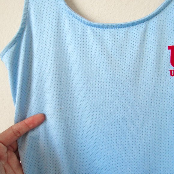 WILSONS X FOREVER 21 Baby Blue Mesh Jersey Bodysuit Sporty One Piece - Picture 4 of 10
